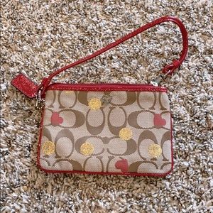 Coach signature print wristlet